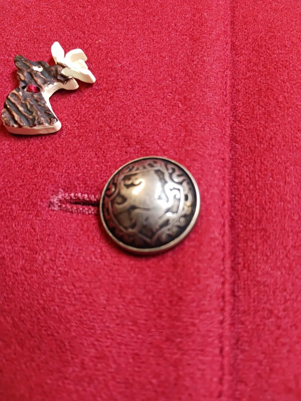 M&G Vintage 80s West German Red Wool Trachten Jacket - Rare Forest Charms - Picture 11 of 15